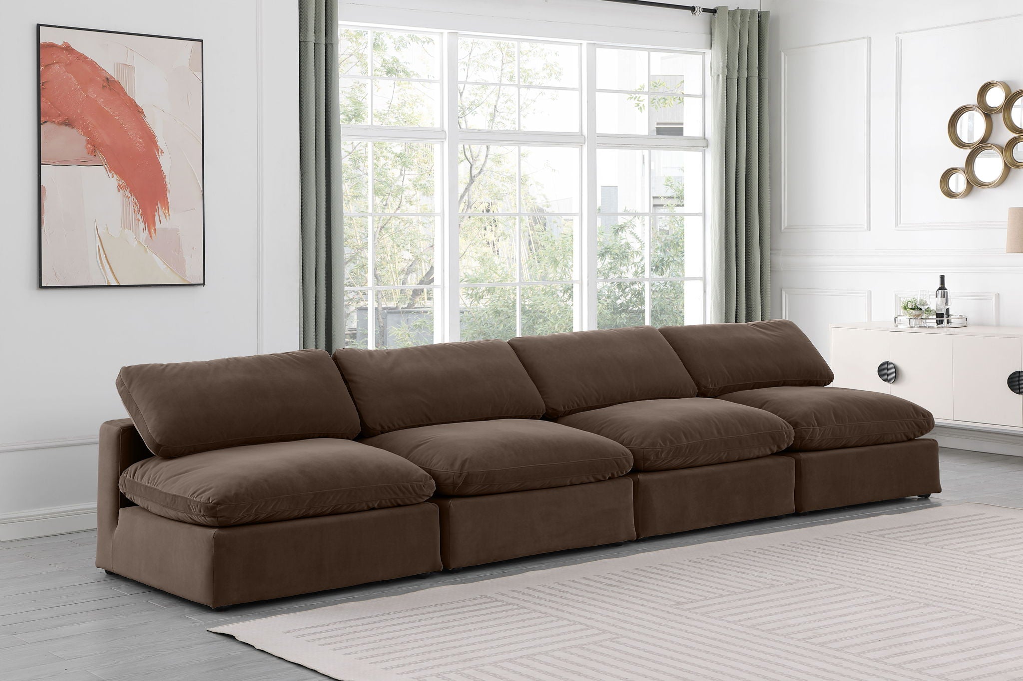 Comfy - Velvet Modular Armless Sofa 4 Seats - Urban Living Furniture (Los Angeles, CA)