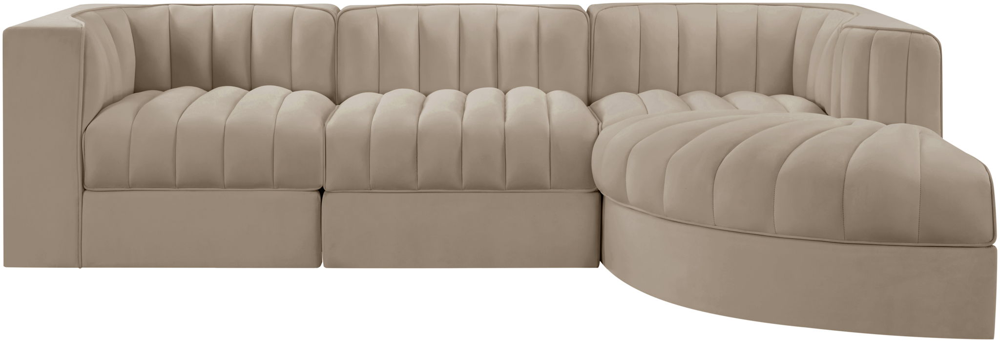 Rummi - Velvet Performance Fabric Upholstered 4 Piece Modular Sectional, With Reverse Corner Chair - Urban Living Furniture (Los Angeles, CA)