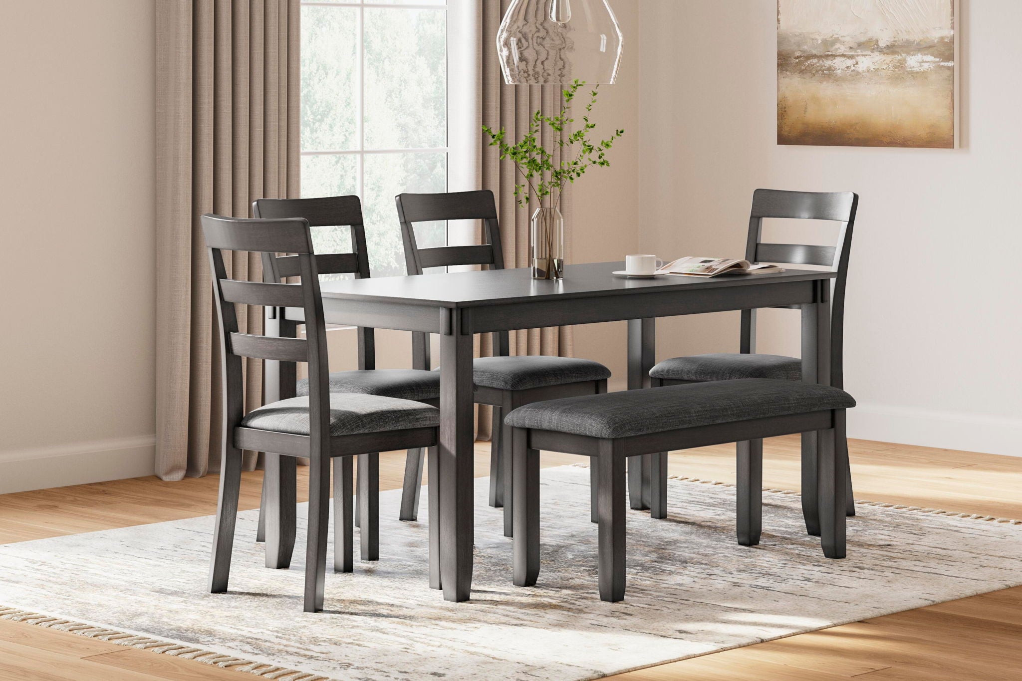 Bridson - RECT DRM Table Set (Set of 6) - Gray - Urban Living Furniture (Los Angeles, CA)