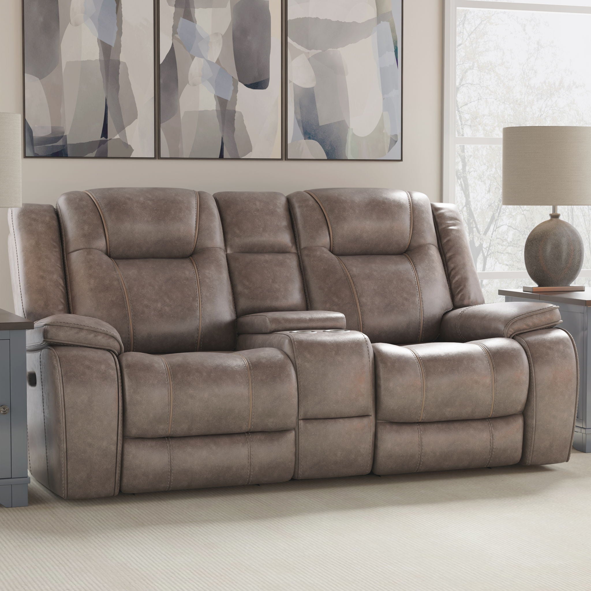 Blake - Reclining Console Loveseat - Desert Taupe - Urban Living Furniture (Los Angeles, CA)
