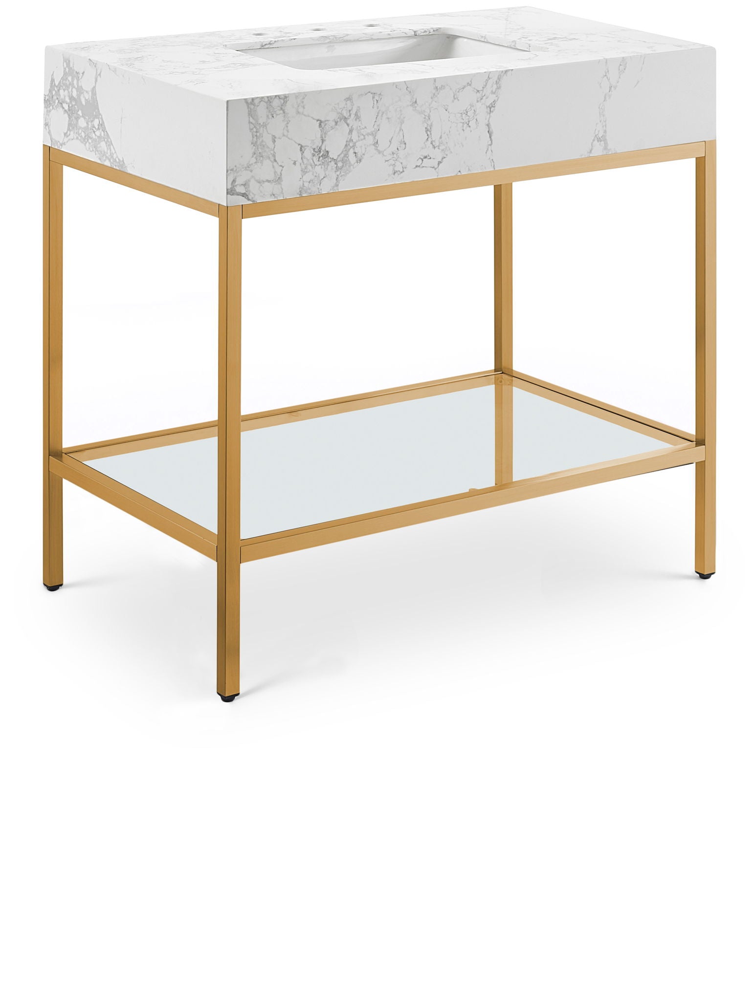 Marmo - Engineered Marble Bathroom Vanity With Gold Base - Urban Living Furniture (Los Angeles, CA)