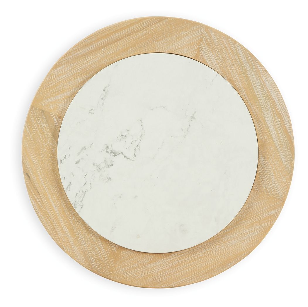 Camdill - Light Brown / White - Round End Table - Urban Living Furniture (Los Angeles, CA)