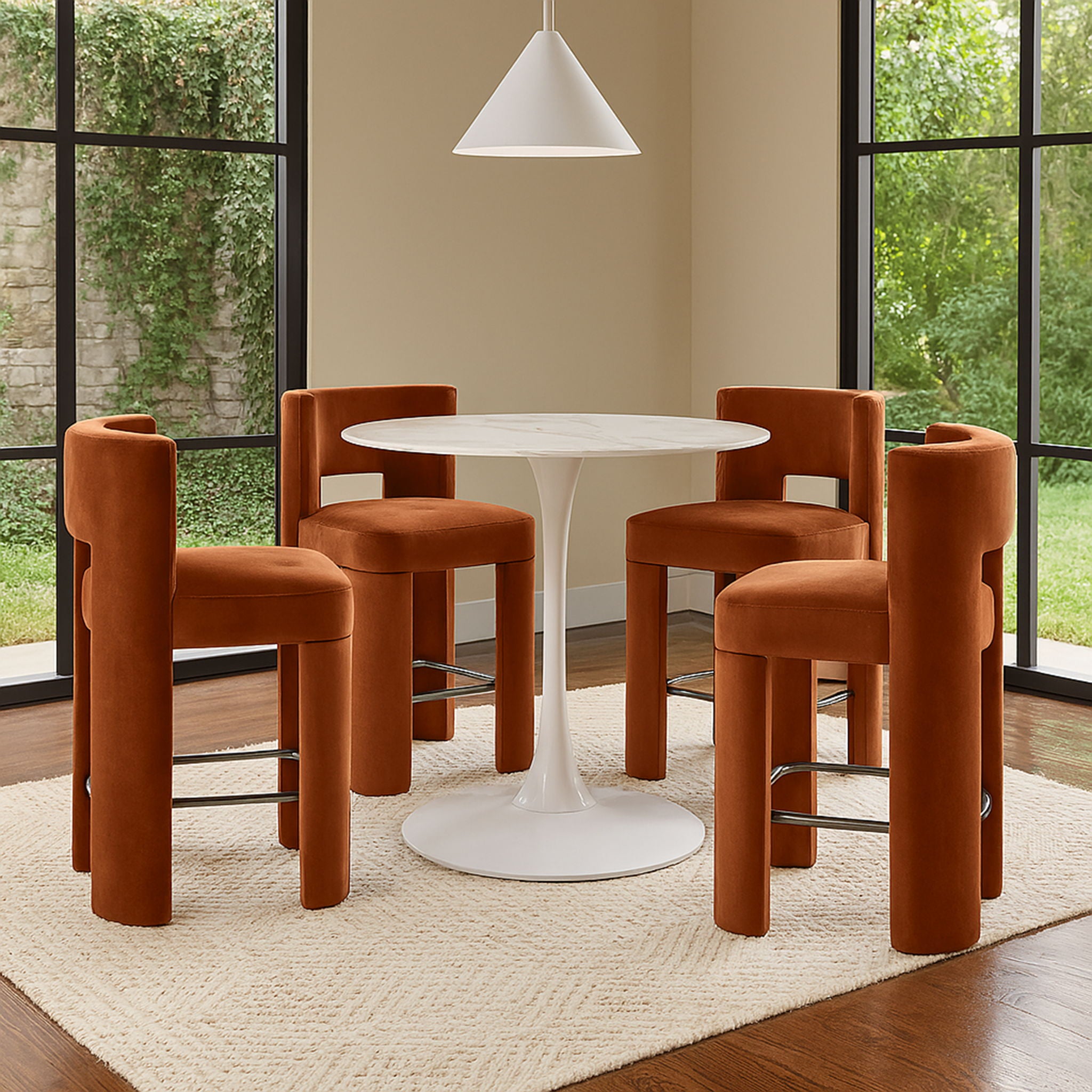 Zuno - Velvet Performance Fabric Upholstered Counter Stool (Set of 2) - Urban Living Furniture (Los Angeles, CA)