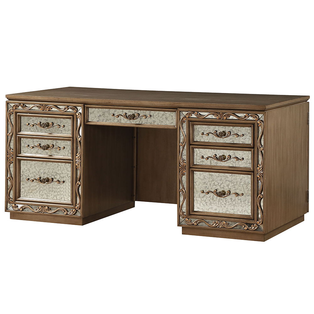 Orianne - Executive Writing Desk - Antique Gold - Urban Living Furniture (Los Angeles, CA)
