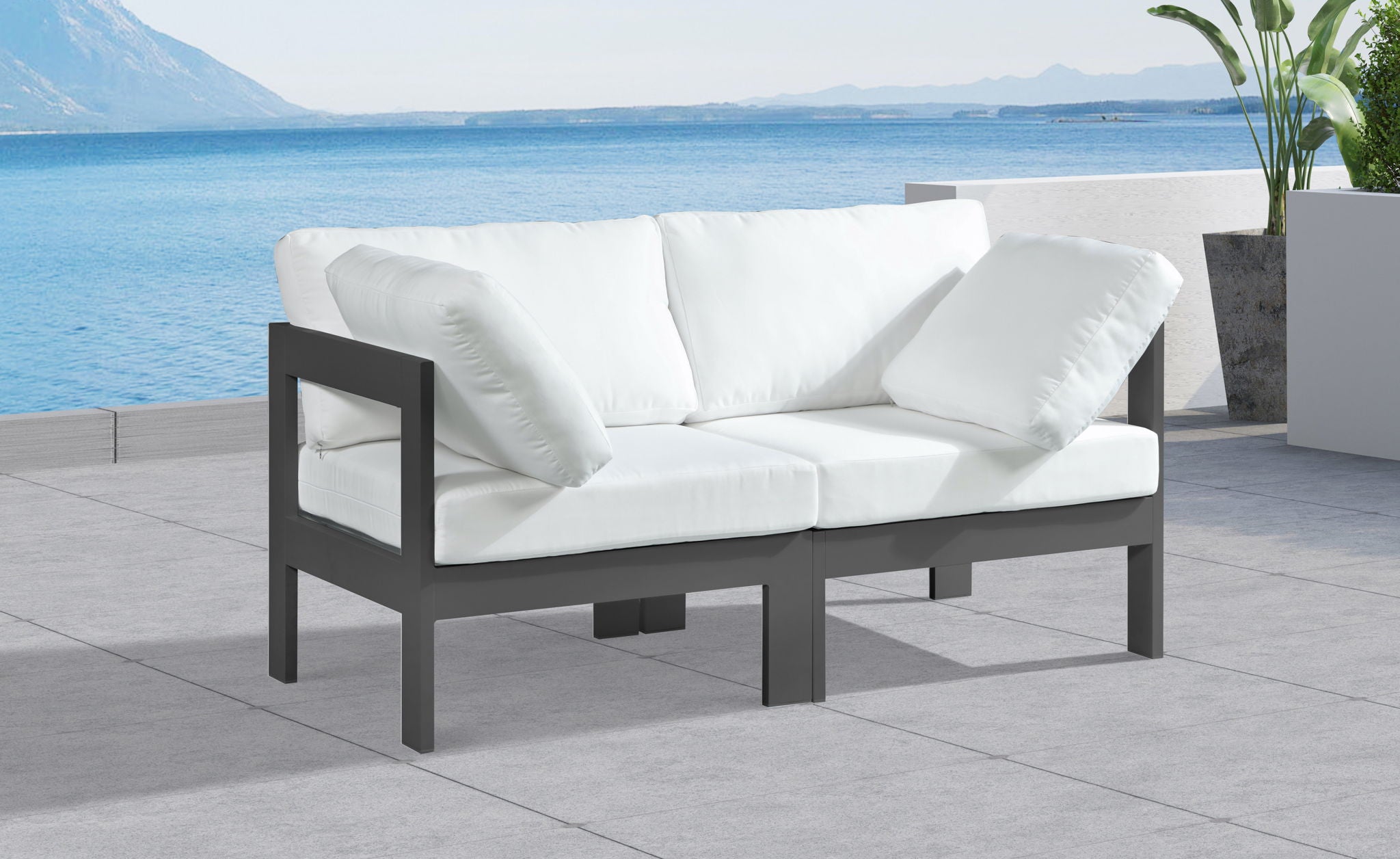 Nizuc - Outdoor Patio 2 Seat Modular Sofa With Gray Frame - Urban Living Furniture (Los Angeles, CA)