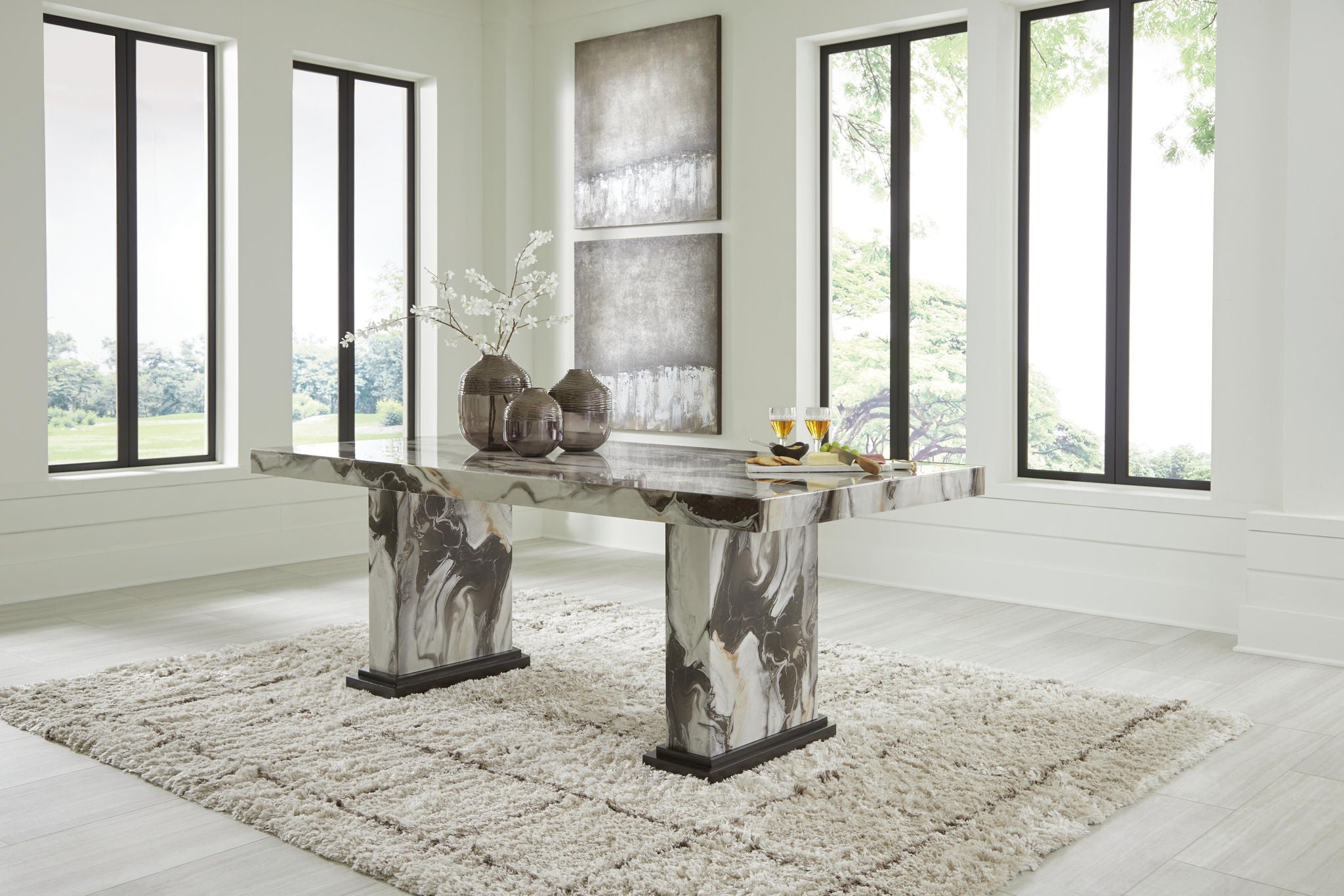 Jeshina - Dining Table - Dark Brown / Beige - Urban Living Furniture (Los Angeles, CA)
