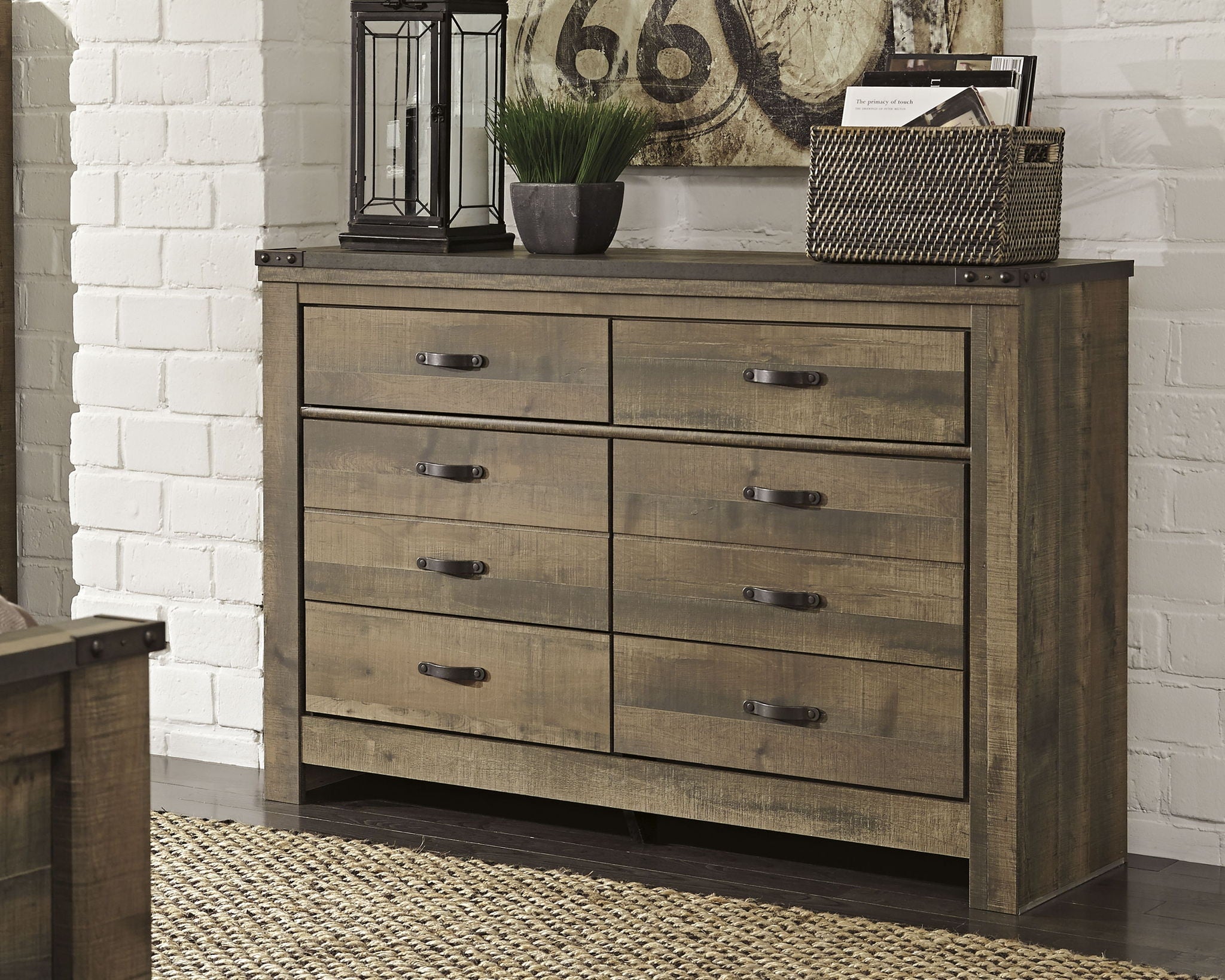 Trinell - Brown Dark - Six Drawer Dresser - 61.34" x 15.98" x 42.99" - Urban Living Furniture (Los Angeles, CA)