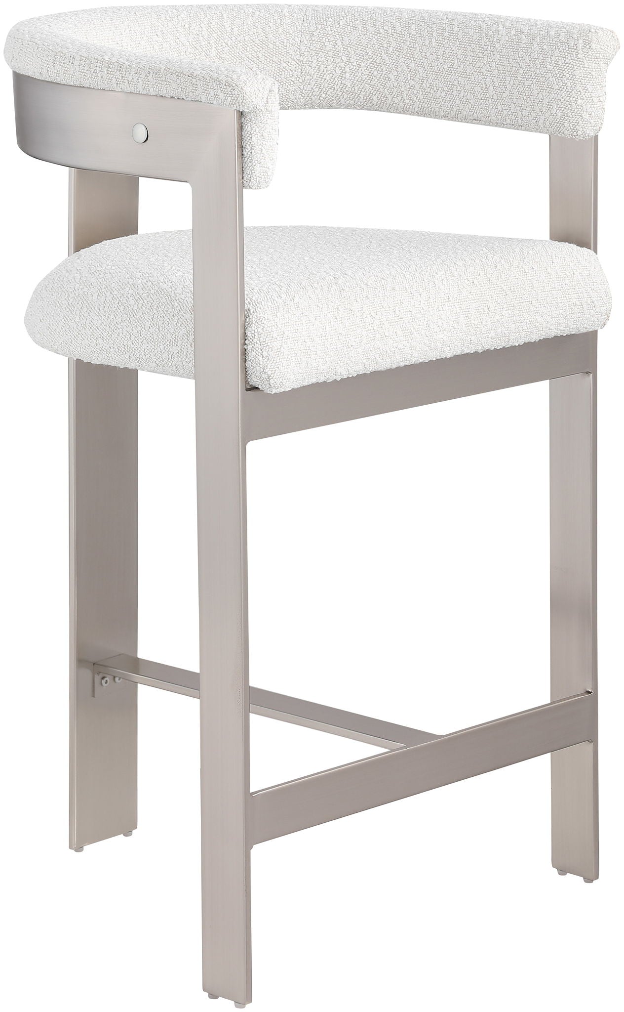 Romeo - Boucle Counter Stool With Silver Base (Set of 2) - Urban Living Furniture (Los Angeles, CA)
