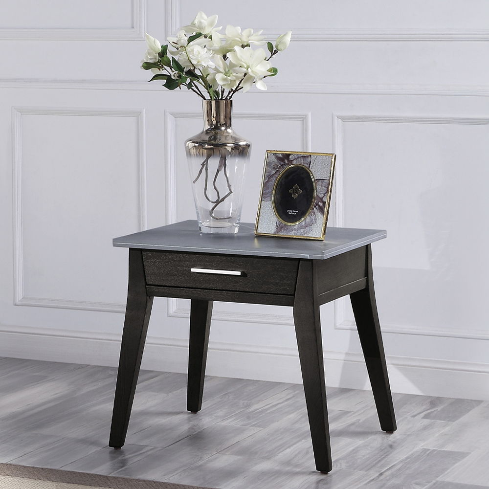 Zemocryss - End Table - Sintered Stone Top Marble Top & Dark Brown - Urban Living Furniture (Los Angeles, CA)