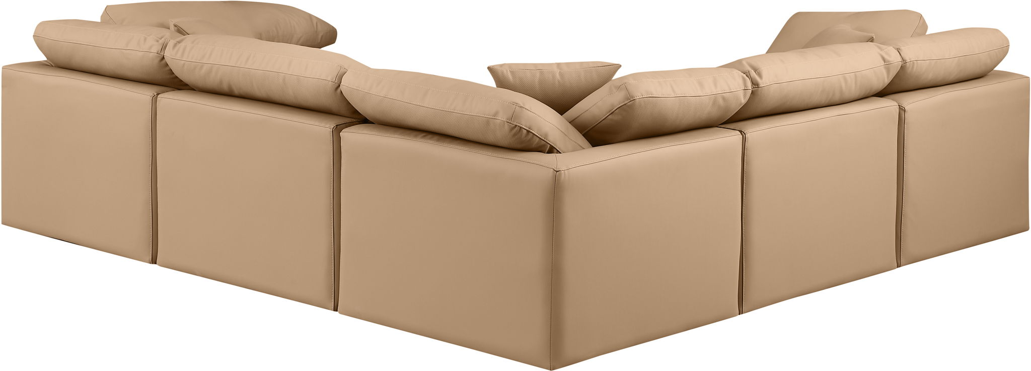 Indulge - Faux Leather 5 Piece Modular Corner Sectional - Tan - Urban Living Furniture (Los Angeles, CA)