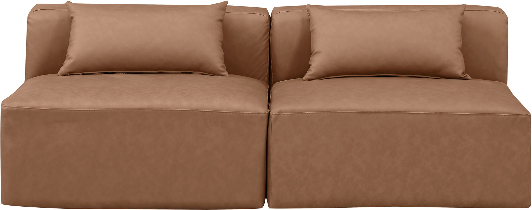 Cube - Modular 2 Piece Armless Sofa - Light Brown - Urban Living Furniture (Los Angeles, CA)