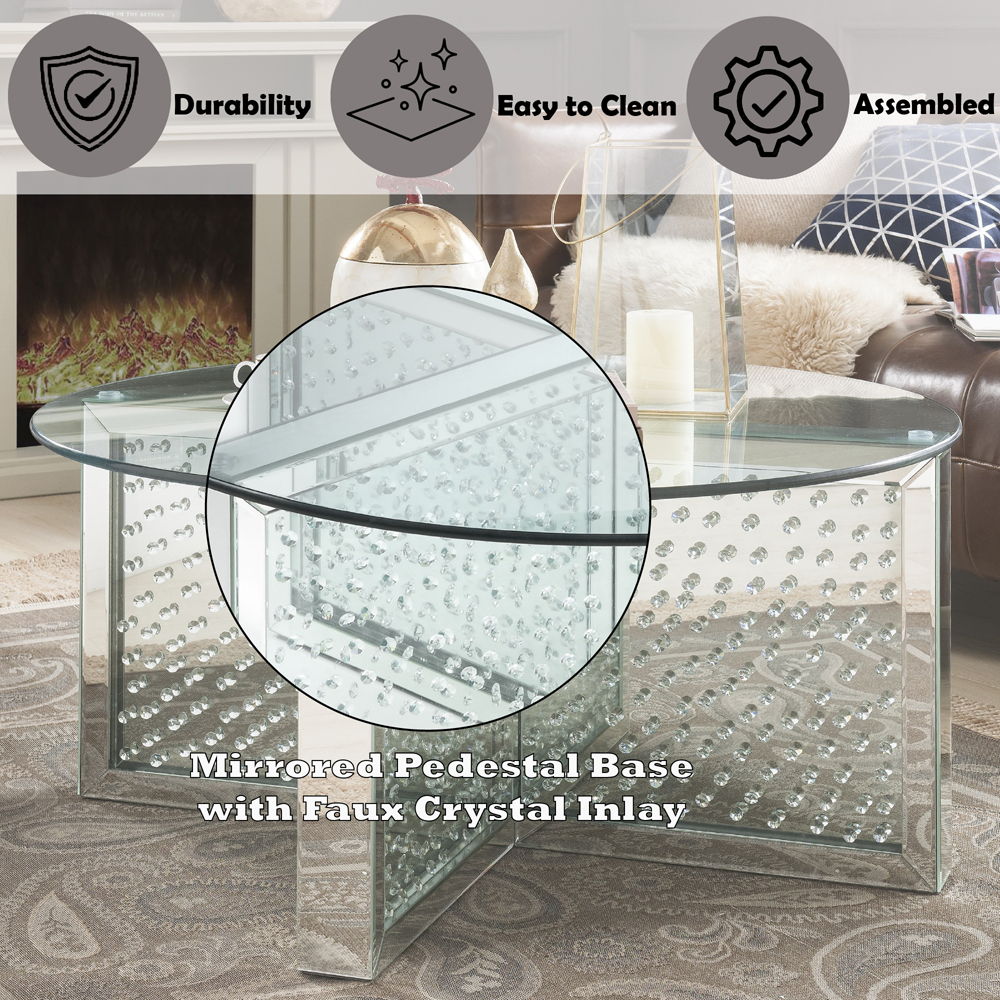 Nysa - Coffee Table - Mirrored & Faux Crystals - Urban Living Furniture (Los Angeles, CA)