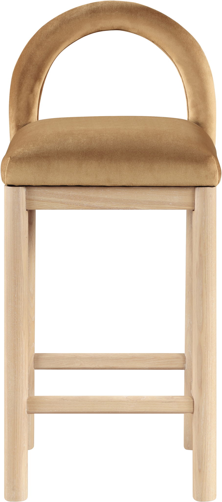 Conrad - Velvet Counter Stool With Natural Legs - Saddle - Urban Living Furniture (Los Angeles, CA)