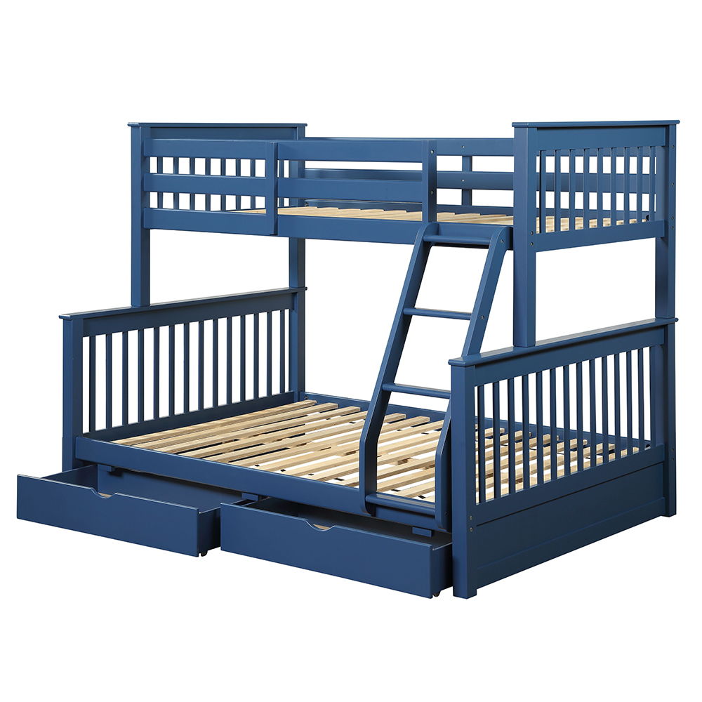 Haley II - Twin Over Full Bunk Bed With Storage - Navy Blue - Urban Living Furniture (Los Angeles, CA)