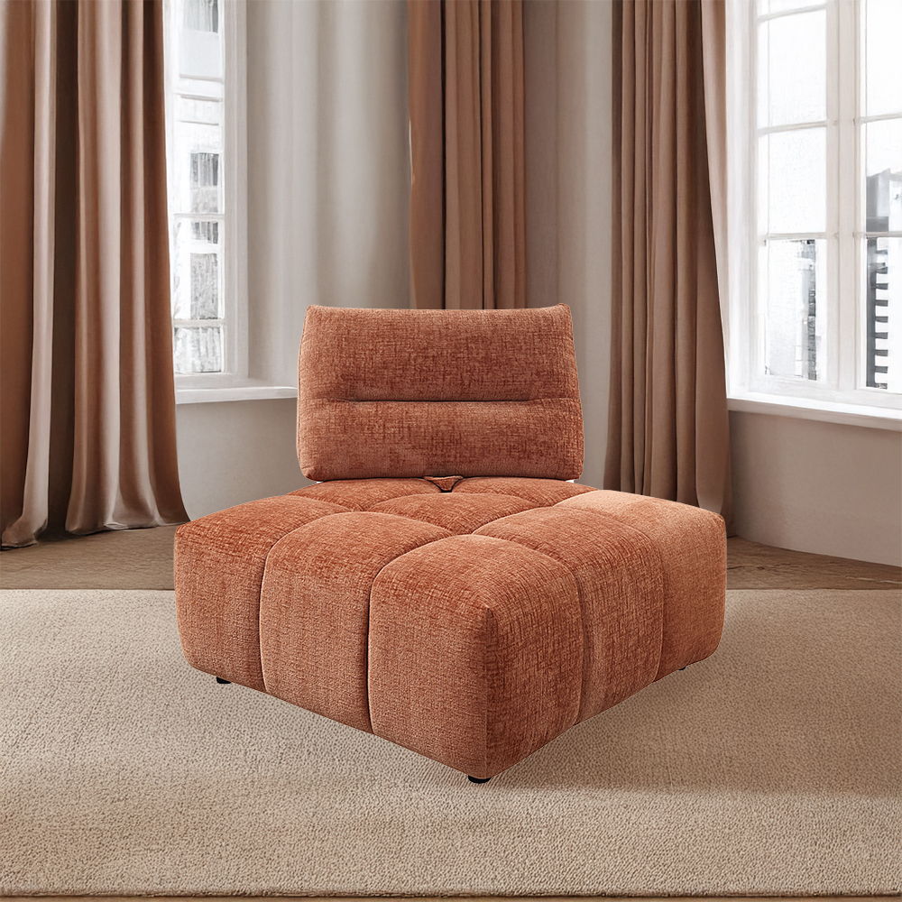 Loanna - Modular - Wedge - Coral Red Linen - Urban Living Furniture (Los Angeles, CA)