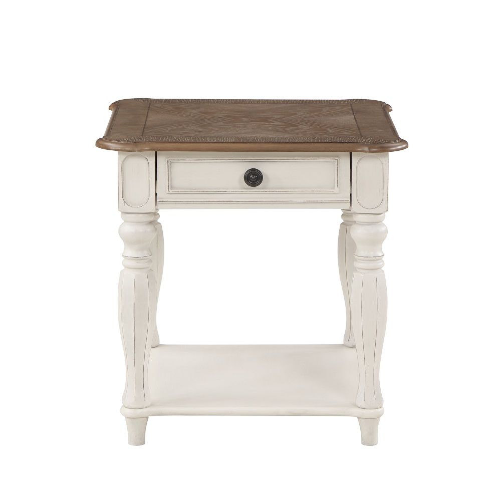 Florian - End Table - Oak & Antique White - Urban Living Furniture (Los Angeles, CA)