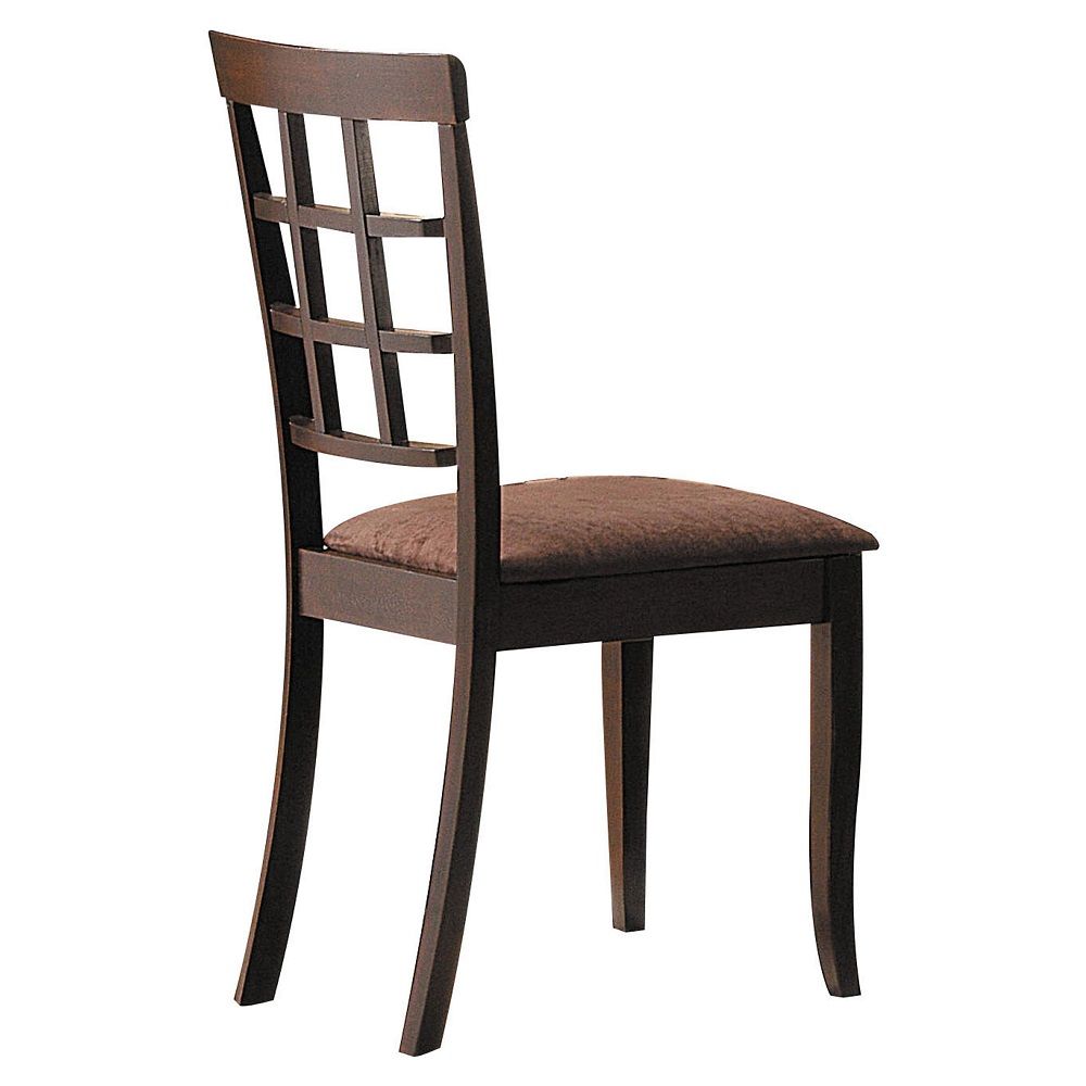 Cardiff - 18" Side Chair (Set of 2) - Dark Brown Microfiber & Espresso - Urban Living Furniture (Los Angeles, CA)