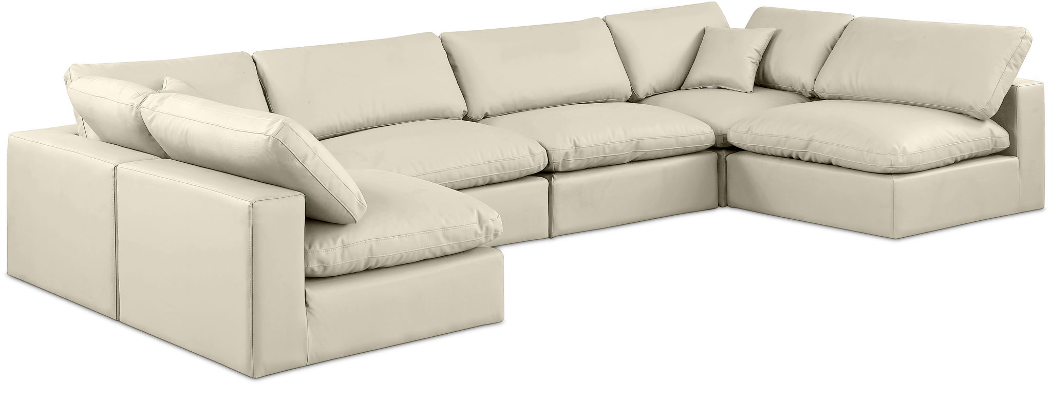 Comfy - 6 Piece Faux Leather Modular Armless Sectional - Urban Living Furniture (Los Angeles, CA)