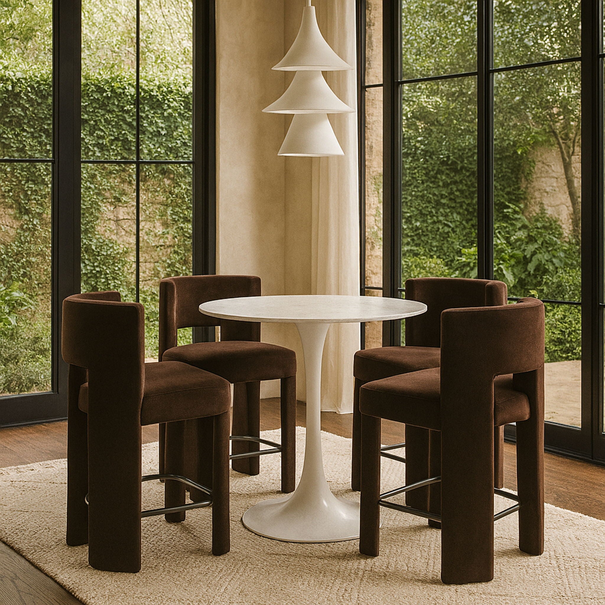 Zuno - Velvet Performance Fabric Upholstered Counter Stool (Set of 2) - Urban Living Furniture (Los Angeles, CA)