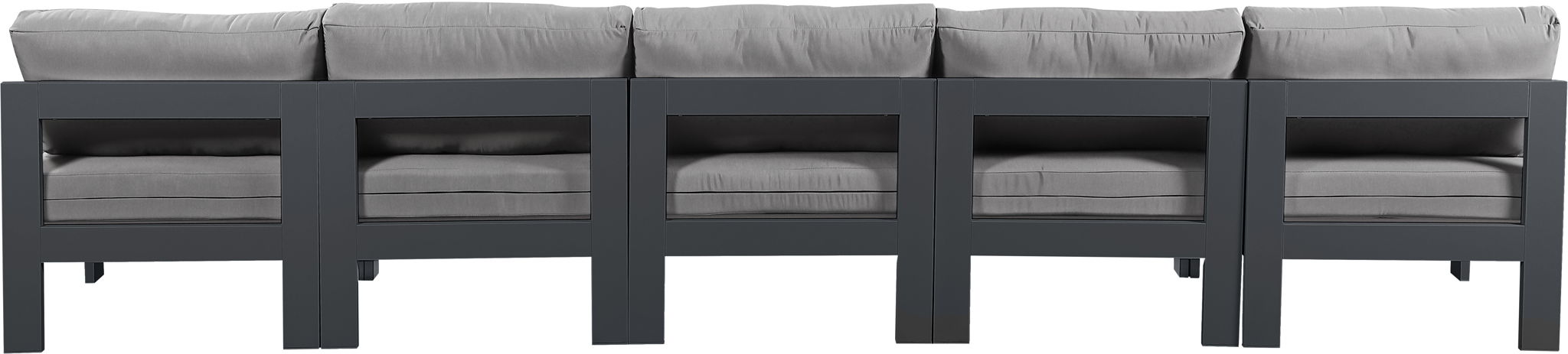 Nizuc - Outdoor Patio 5 Seat Modular Armless Sofa With Gray Frame - Urban Living Furniture (Los Angeles, CA)