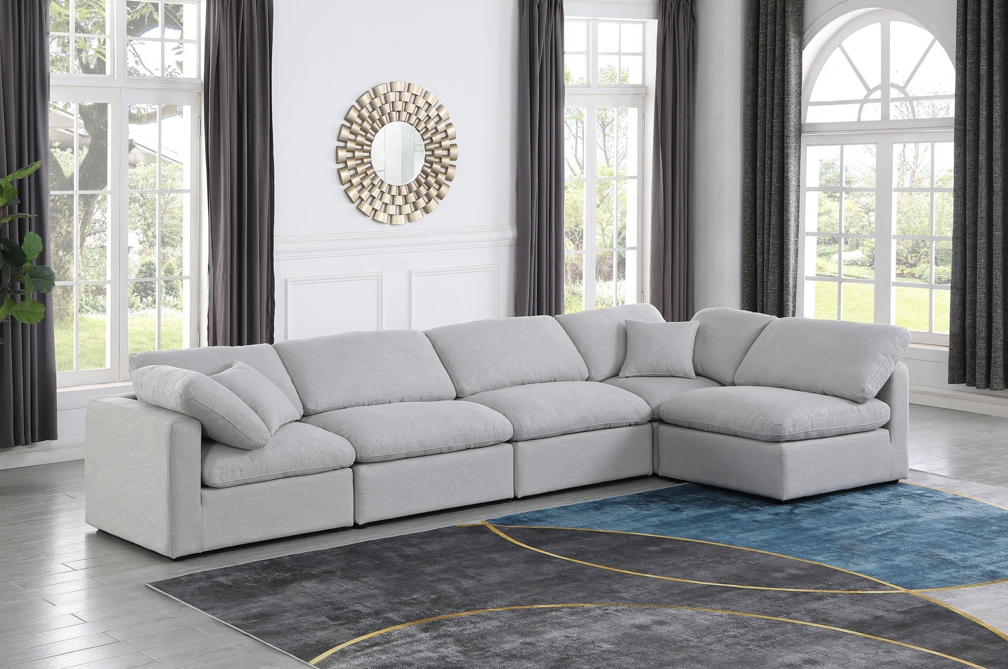 Indulge - Linen 5 Piece Modular Sectional - Urban Living Furniture (Los Angeles, CA)