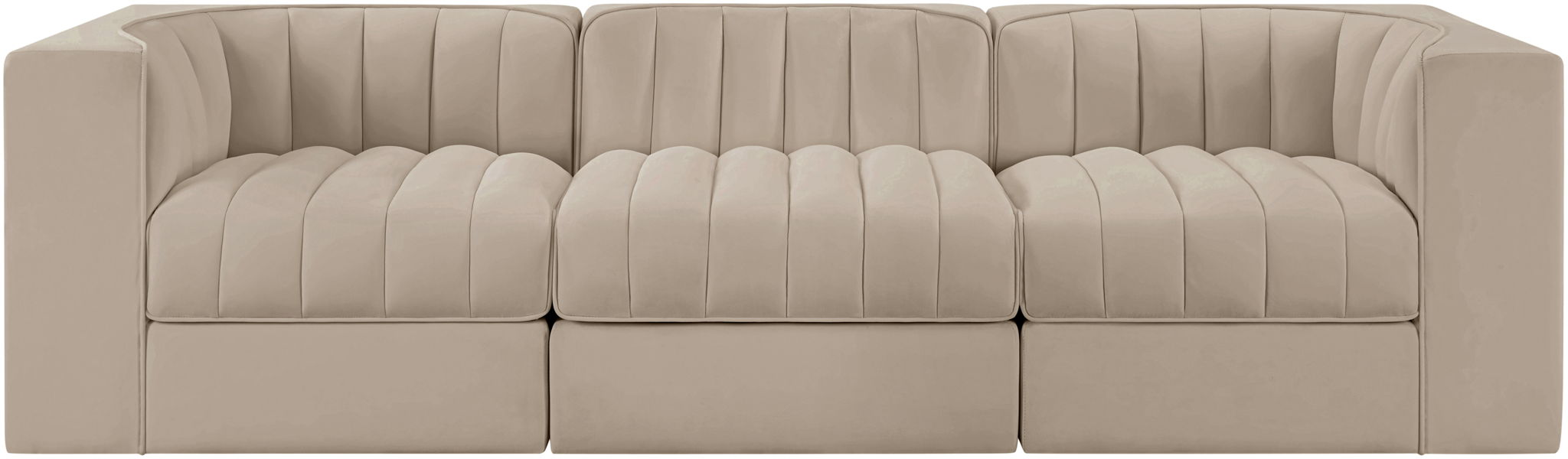 Rummi - Velvet Performance Fabric Upholstered 3 Piece Modular Sofa - Urban Living Furniture (Los Angeles, CA)