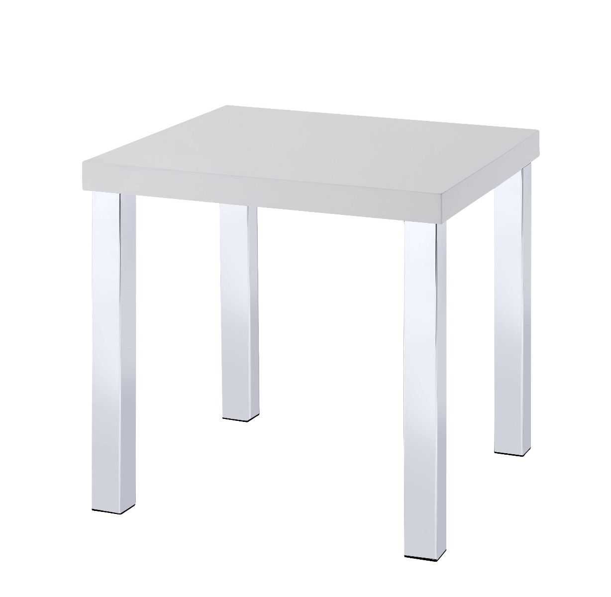 Harta - End Table - White High Gloss & Chrome - Urban Living Furniture (Los Angeles, CA)