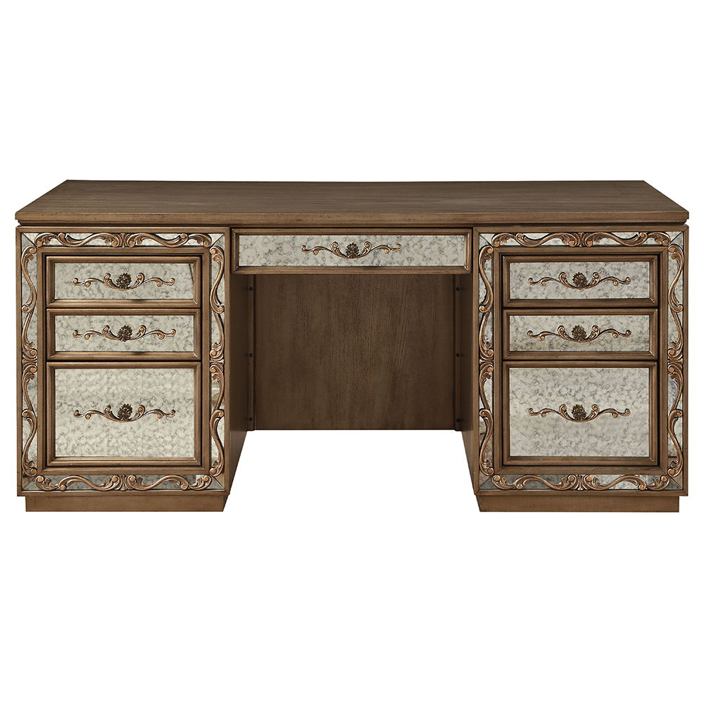 Orianne - Executive Writing Desk - Antique Gold - Urban Living Furniture (Los Angeles, CA)