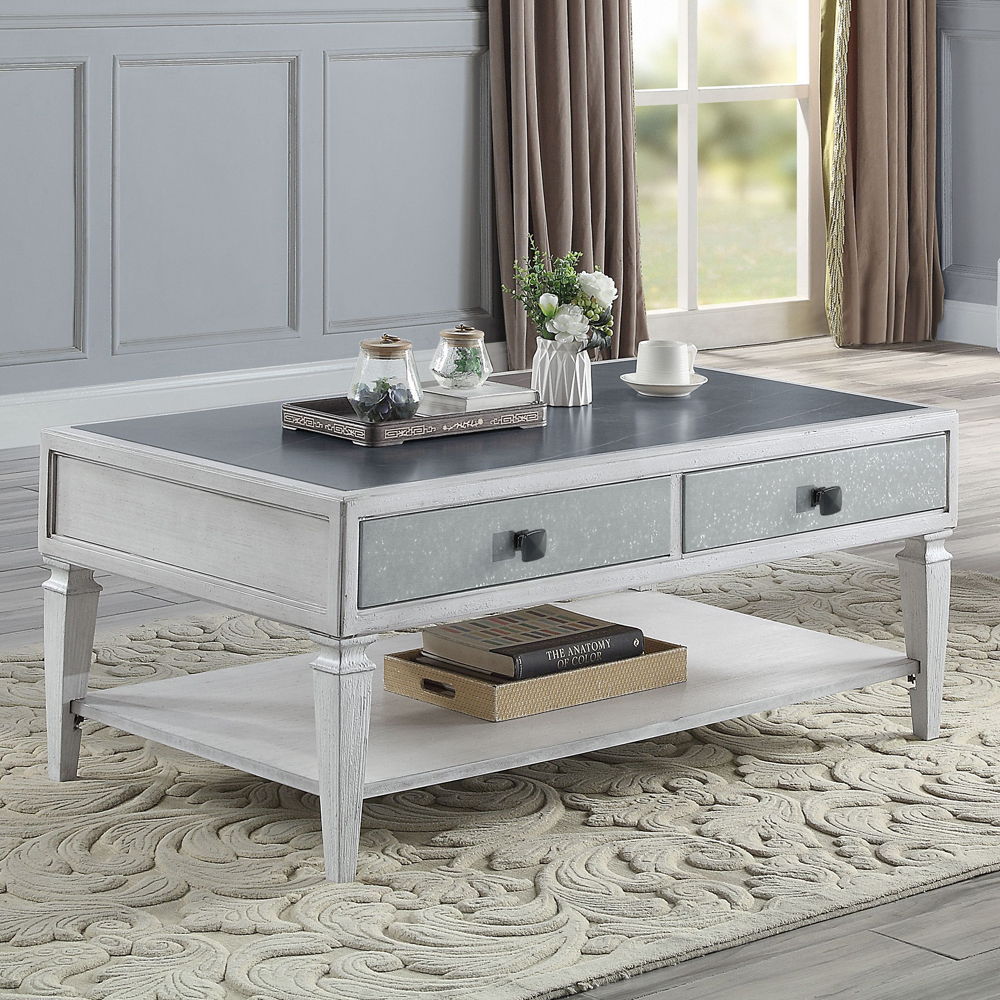 Katia - Coffee Table - Rustic Gray & Weathered White - Urban Living Furniture (Los Angeles, CA)
