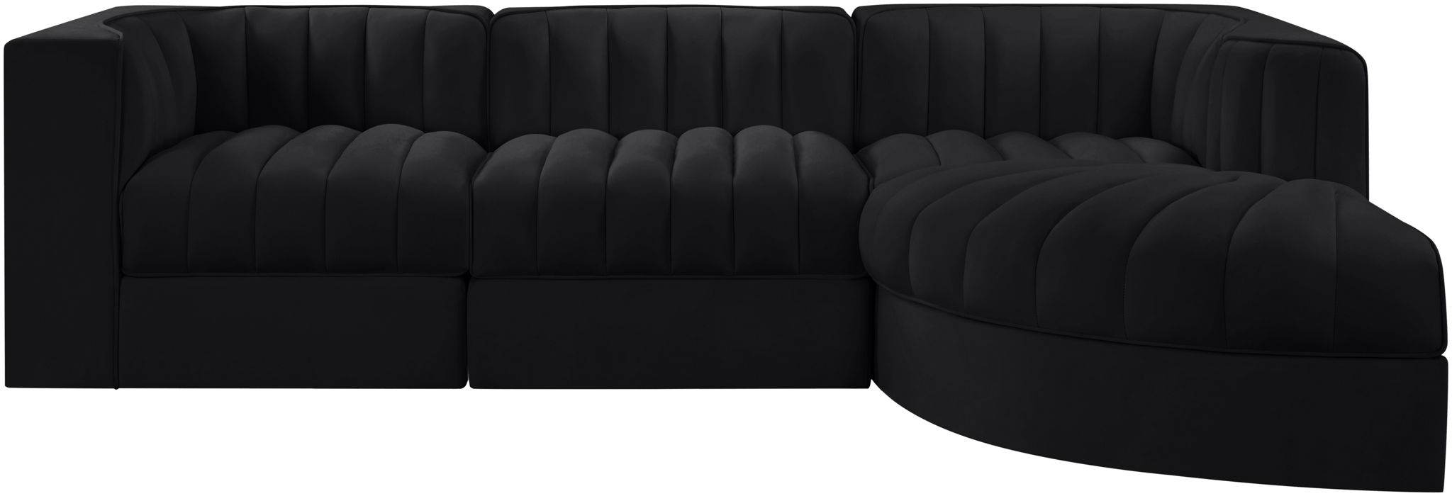 Rummi - Velvet Performance Fabric Upholstered 4 Piece Modular Sectional, With Reverse Corner Chair - Urban Living Furniture (Los Angeles, CA)