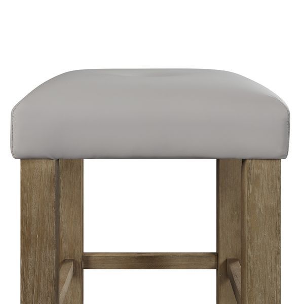 Charnell - Counter Height Stool (Set of 2) - Gray Synthetic Leather & Oak - Urban Living Furniture (Los Angeles, CA)