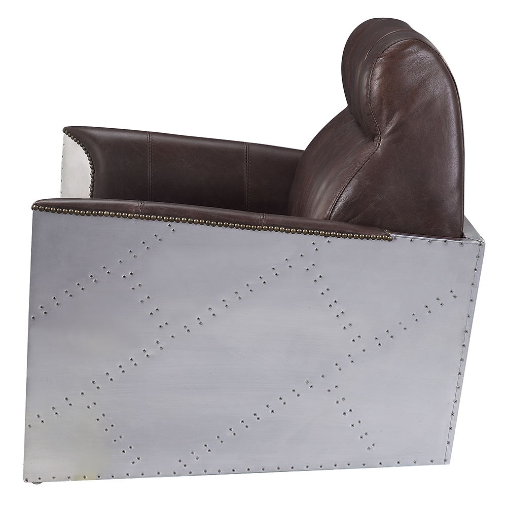 Brancaster - Accent Chair - Espresso Top Grain Leather & Aluminum - Urban Living Furniture (Los Angeles, CA)