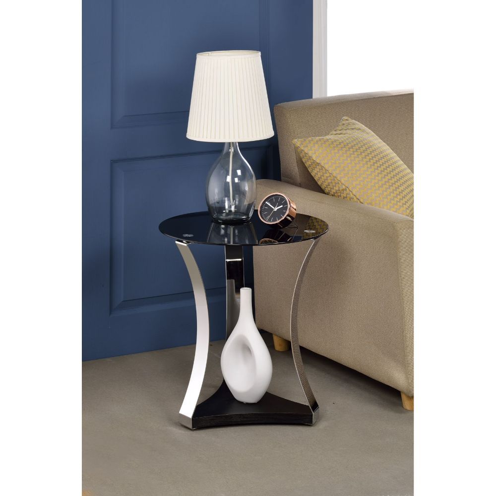 Geiger - End Table - Black Glass & Chrome - Urban Living Furniture (Los Angeles, CA)