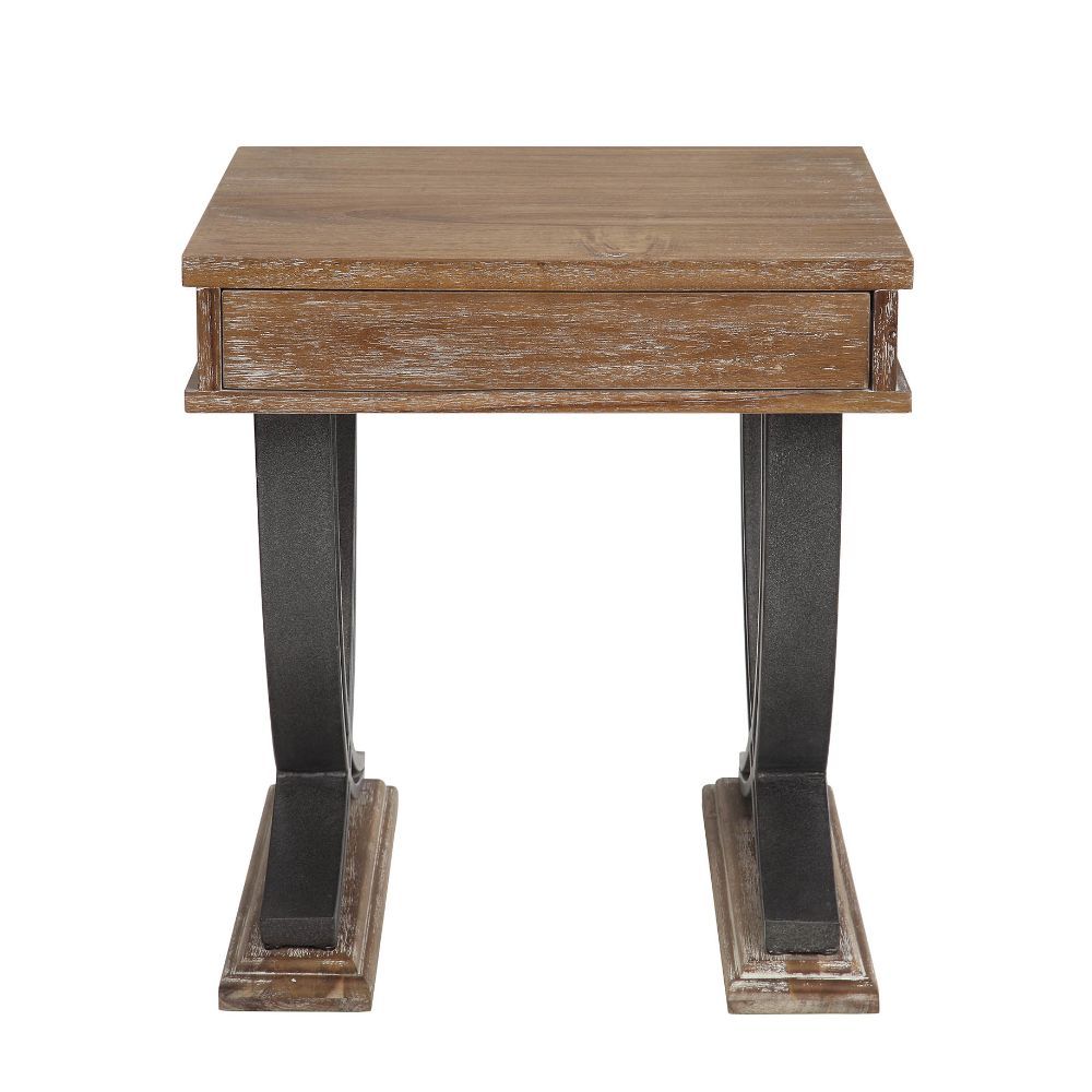 Pellio - End Table - Antique Oak & Black - Urban Living Furniture (Los Angeles, CA)
