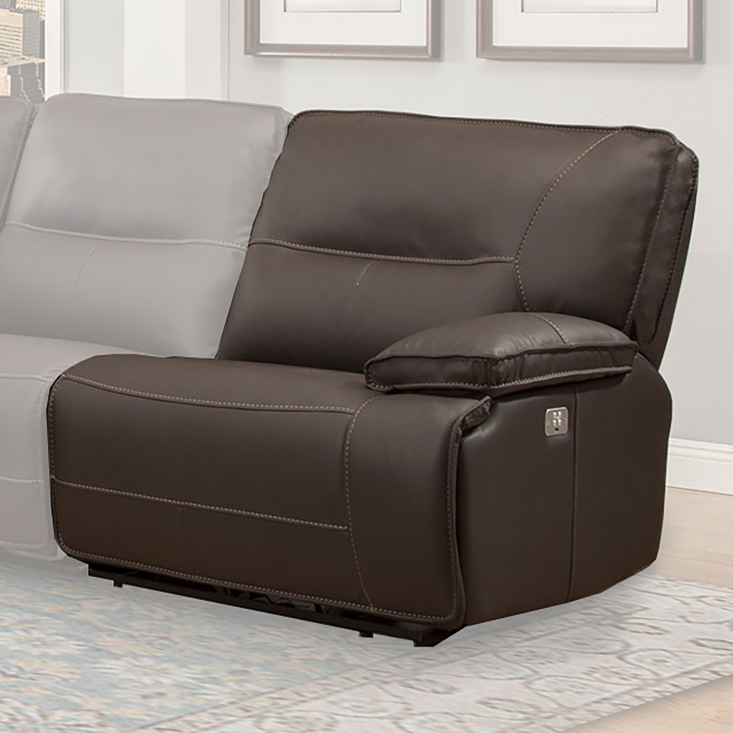 Spartacus - Power Right Arm Facing Recliner - Chocolate - Urban Living Furniture (Los Angeles, CA)