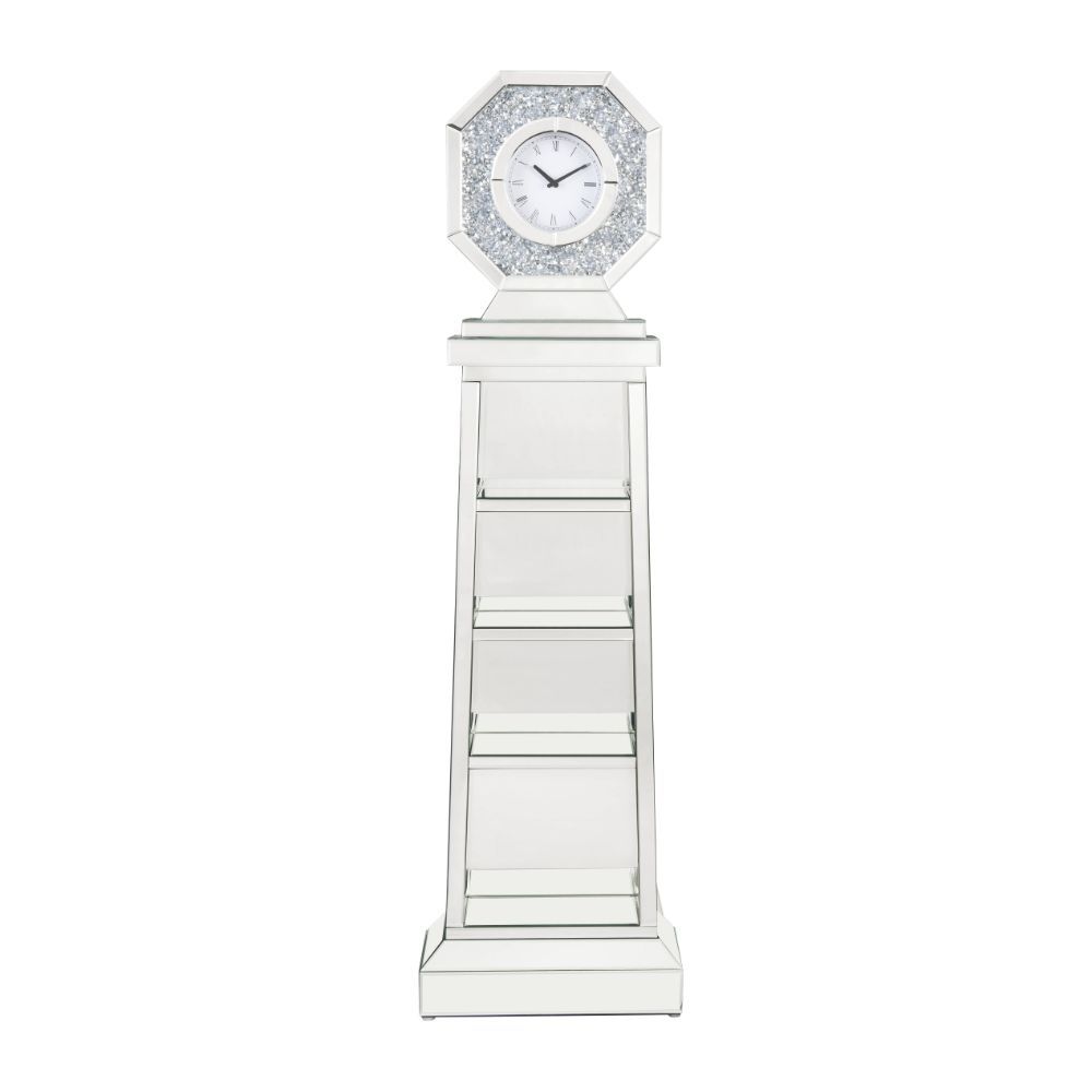 Noralie - Grandfather Clock - Mirrored & Faux Diamonds - 63" - Urban Living Furniture (Los Angeles, CA)