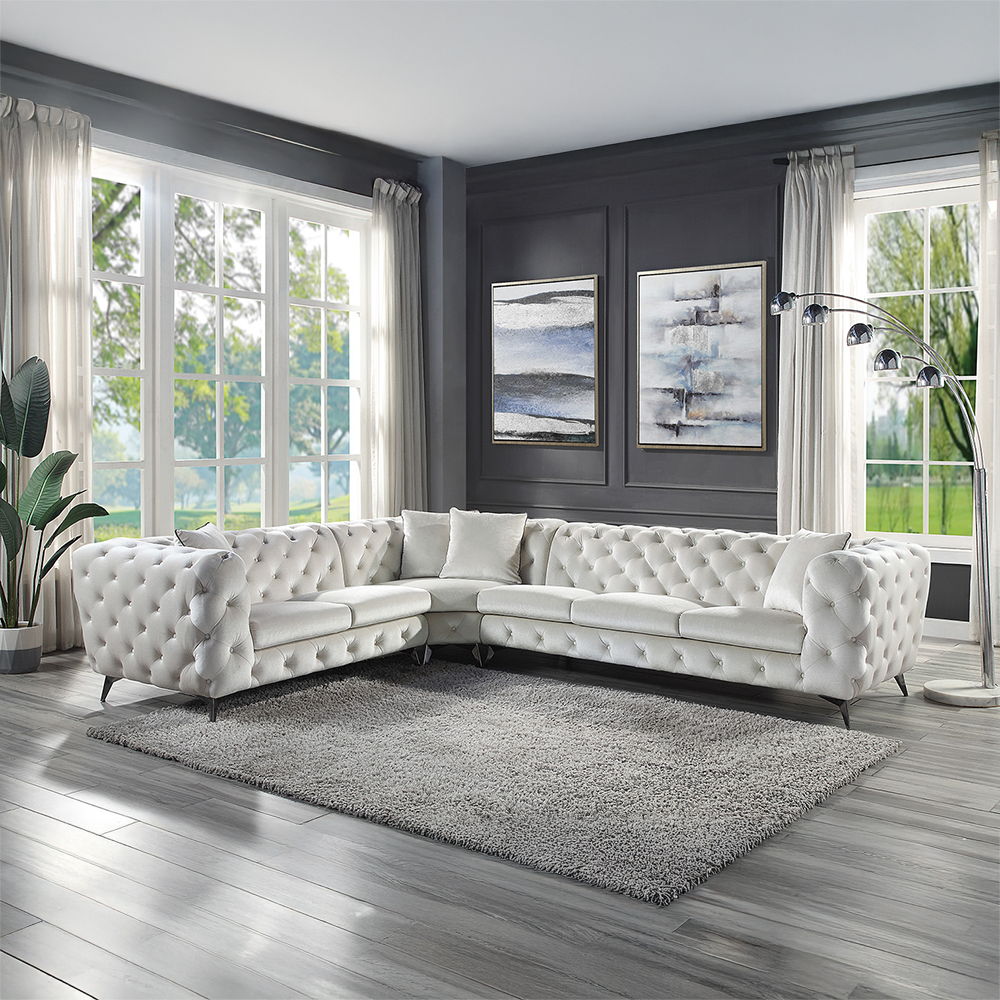 Atronia - Sectional Sofa With 4 Pillows - Beige Fabric - Urban Living Furniture (Los Angeles, CA)