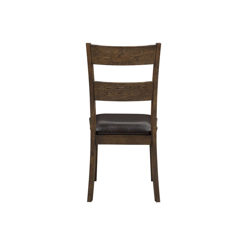 Nabirye - Side Chair (Set of 2) - Esspresso Synthetic Leather & Dark Oak - Urban Living Furniture (Los Angeles, CA)