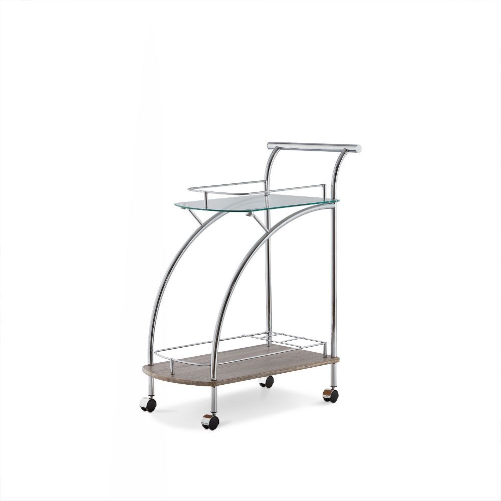 Badin - Serving Cart - Chrome & Clear Glass - Urban Living Furniture (Los Angeles, CA)