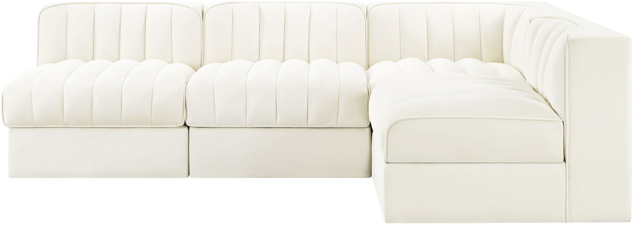 Rummi - Armless Velvet Performance Fabric Upholstered 4 Piece Modular Sectional - Urban Living Furniture (Los Angeles, CA)