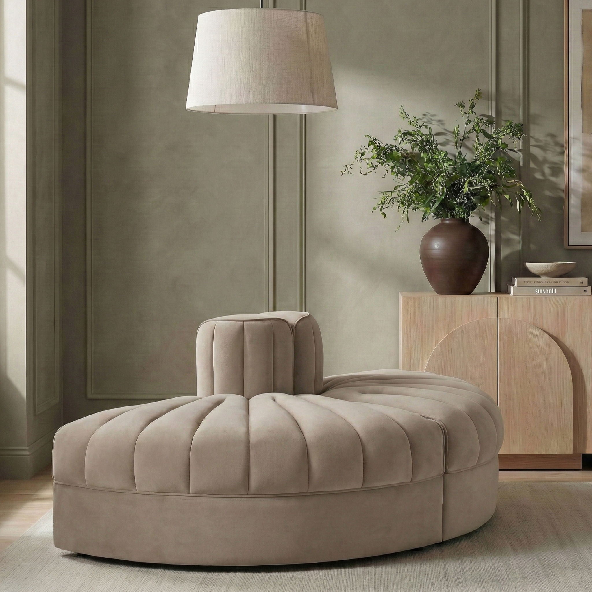 Rummi - Velvet Performance Fabric Upholstered 2 Piece Rounded Modular Loveseat - Urban Living Furniture (Los Angeles, CA)