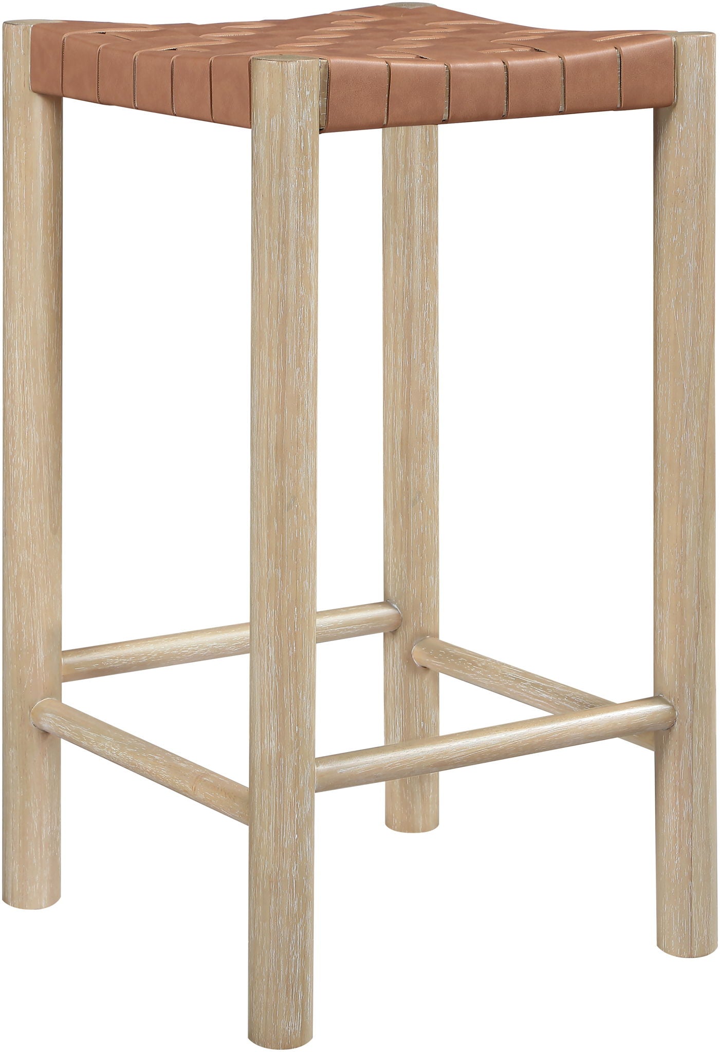 Entwine - Vegan Leather Upholstered Backless Counter Stool - Painted Natural - Urban Living Furniture (Los Angeles, CA)