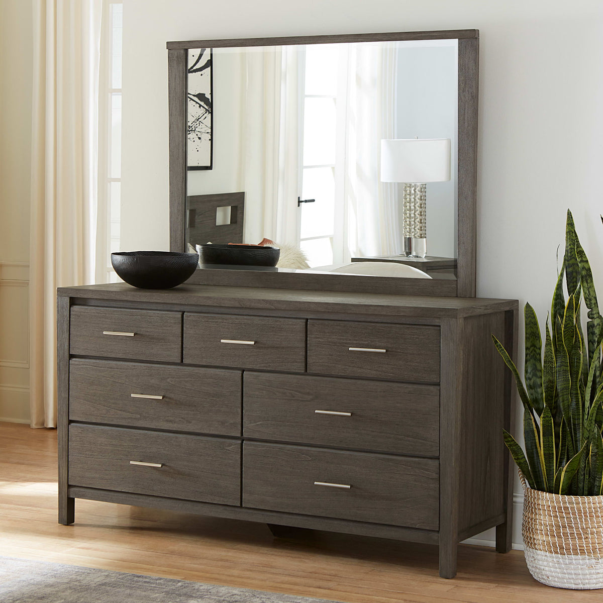 Nevis Riva - Dresser Mirror - Sharkskin