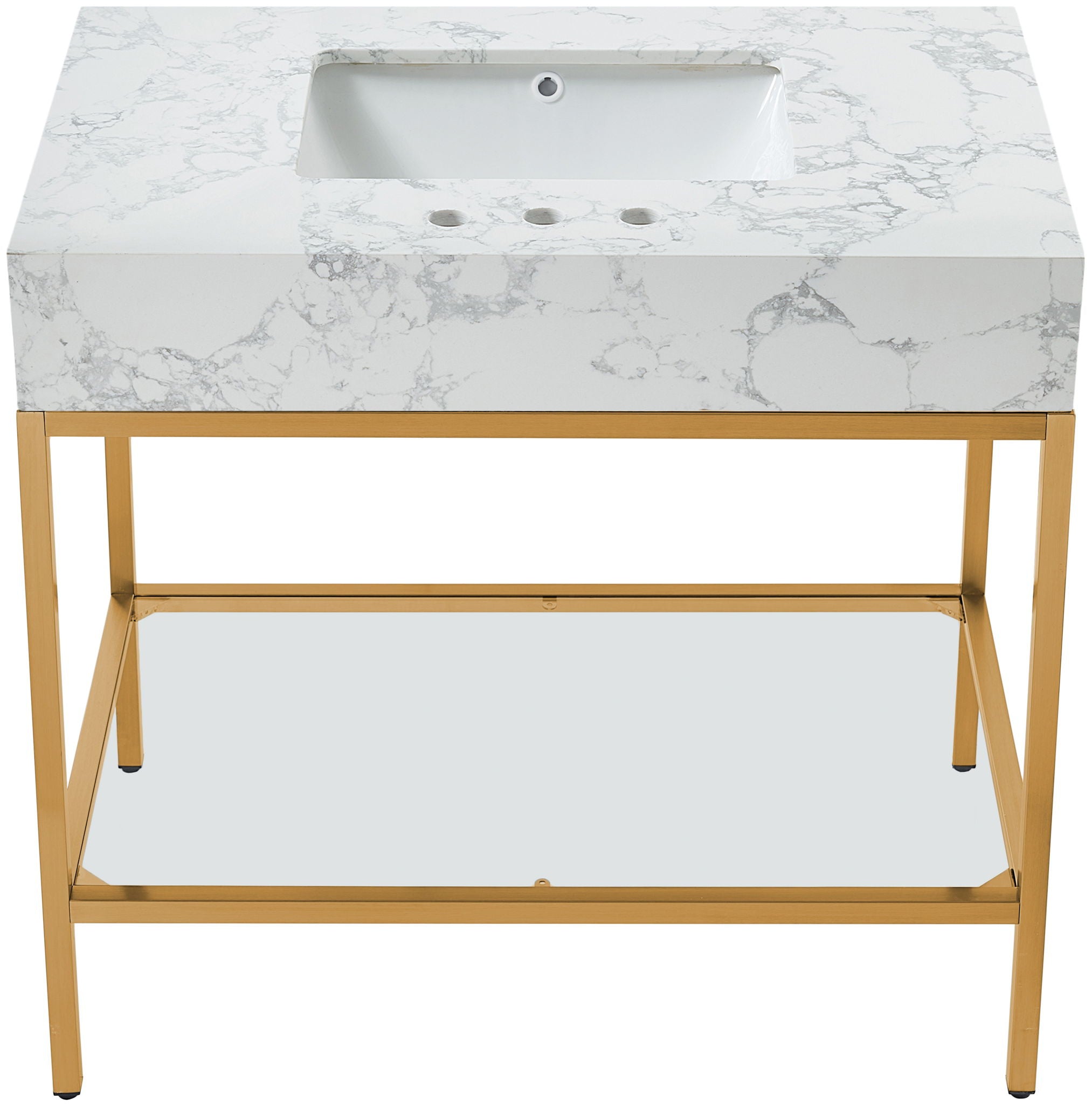 Marmo - Engineered Marble Bathroom Vanity With Gold Base - Urban Living Furniture (Los Angeles, CA)