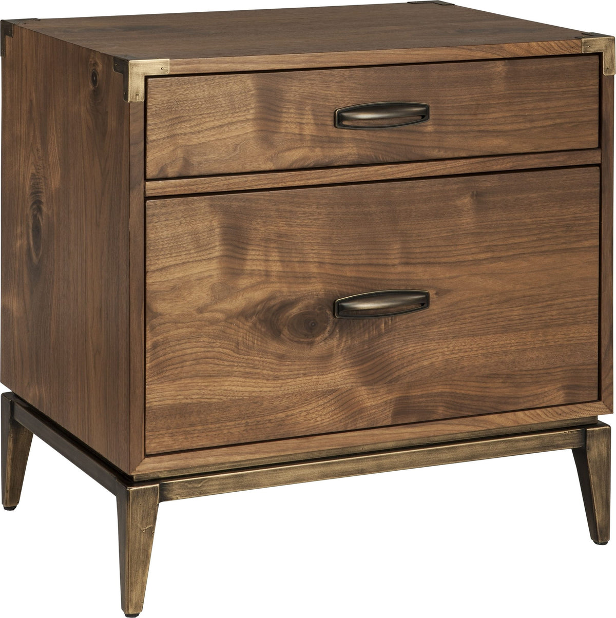Adler - Two Drawer Nightstand - Natural Walnut
