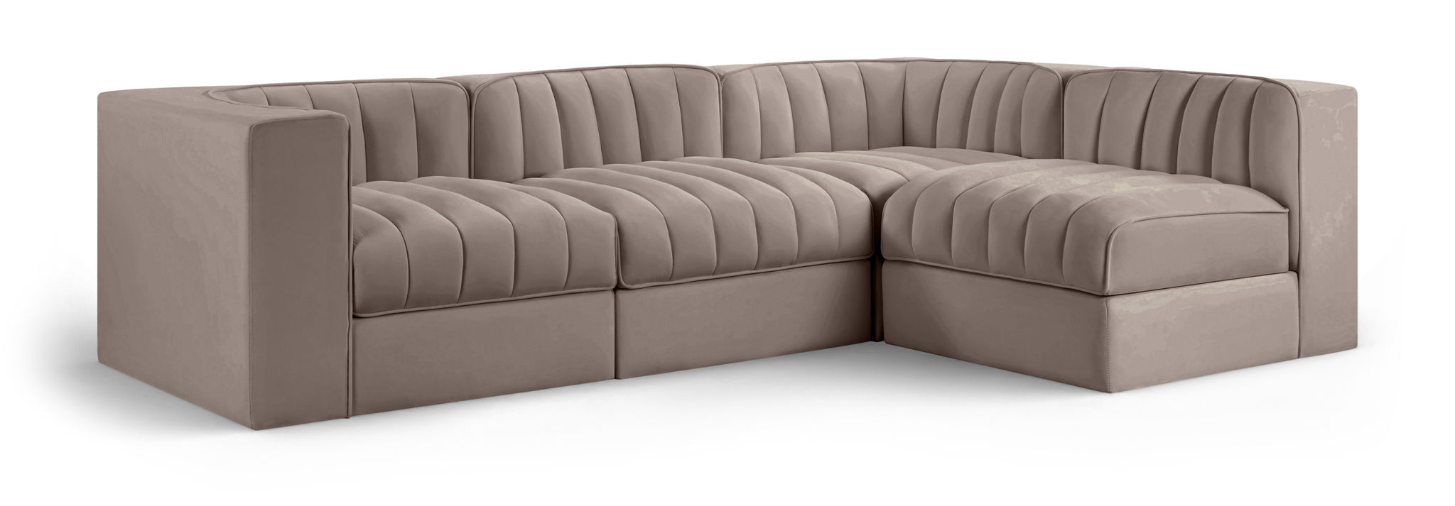 Rummi - Velvet Performance Fabric Upholstered 4 Piece Modular Sectional - Urban Living Furniture (Los Angeles, CA)