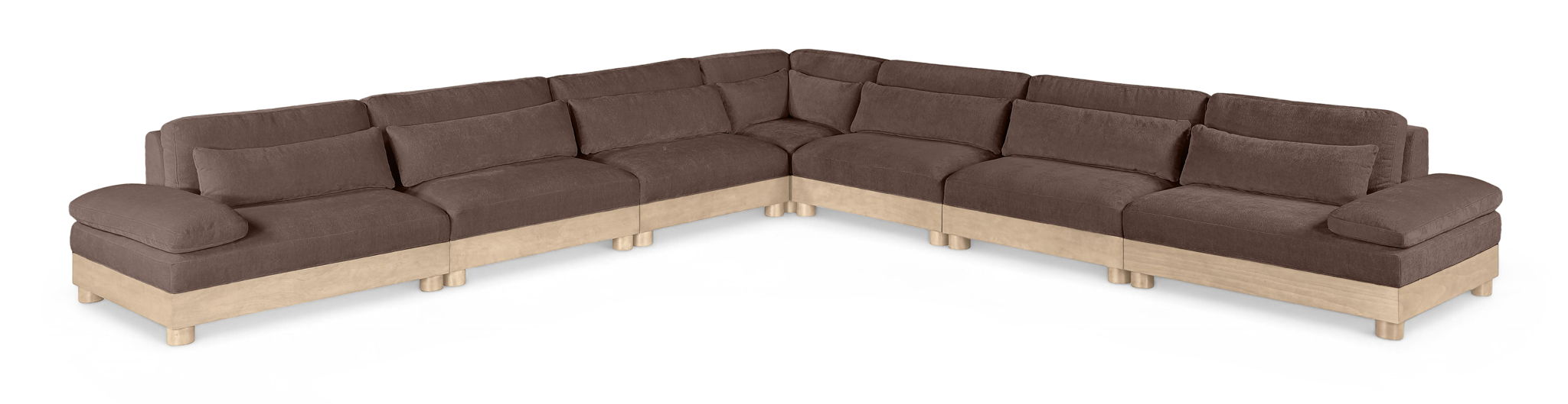Turin - Chenille Fabric Upholstered Modular Sectional - Brown