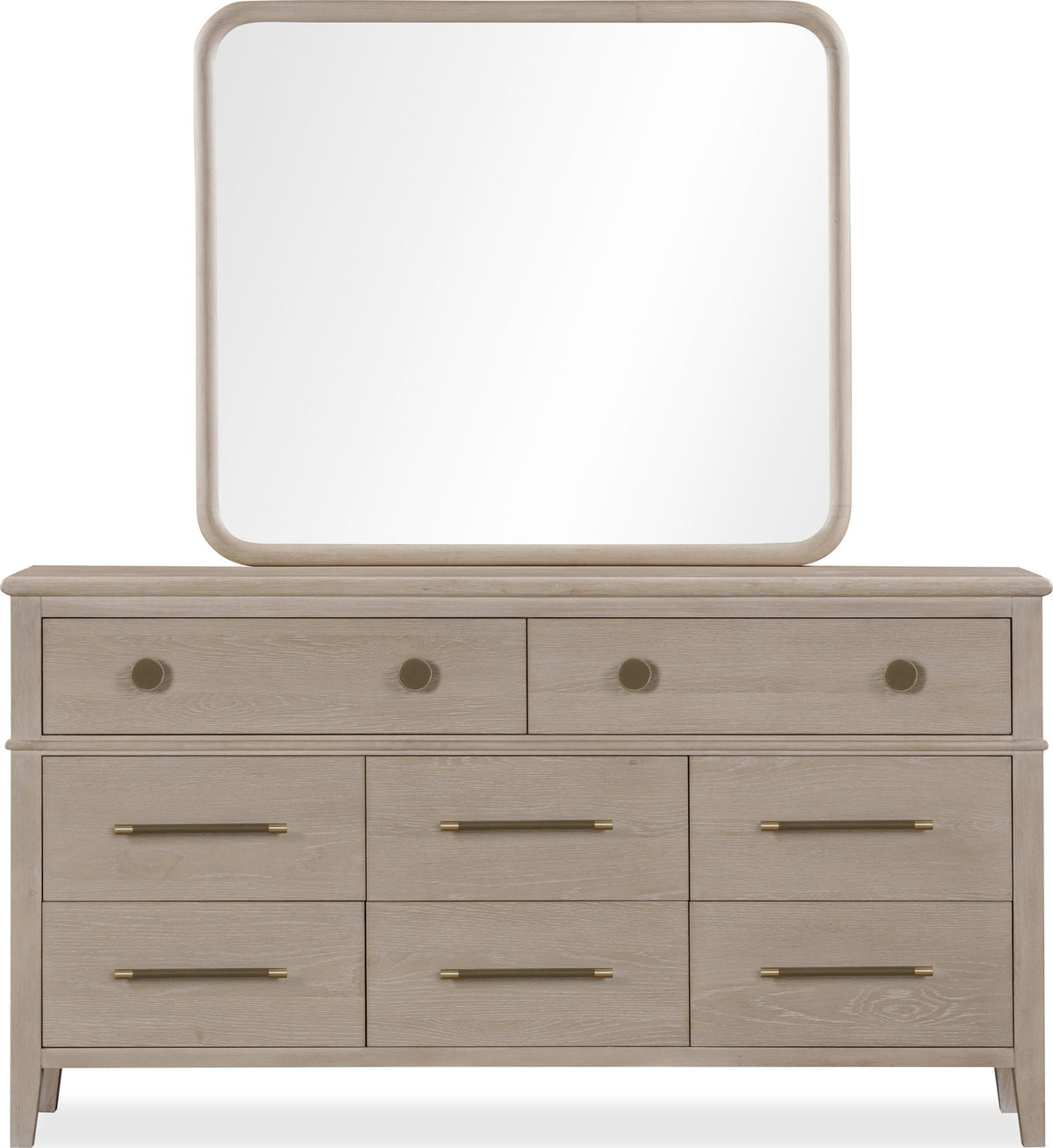 Camden - Eight Drawer Oak Wood Dresser - Chai