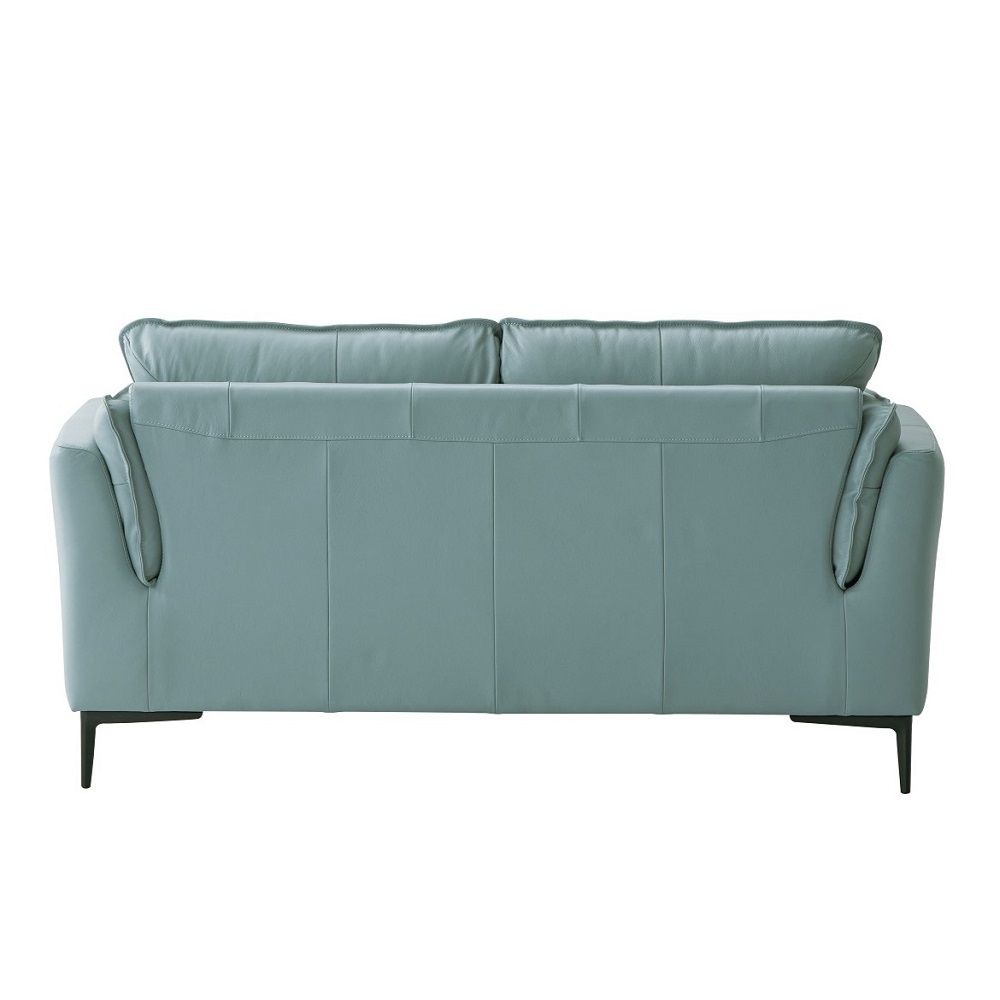 Mesut - Loveseat - Sage Green Top Grain Leather & Black - Urban Living Furniture (Los Angeles, CA)