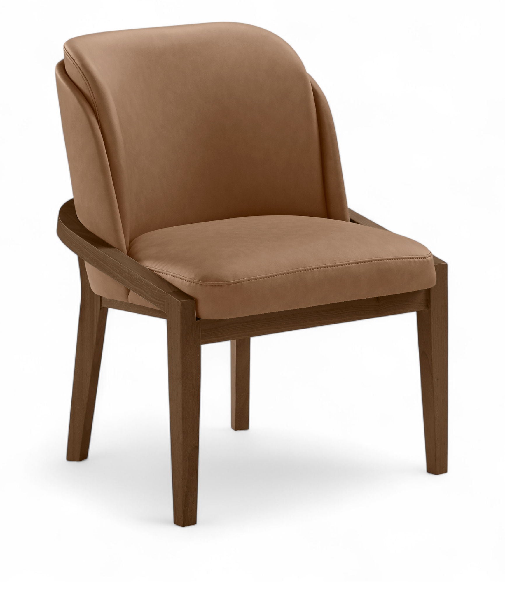 Navo - Vegan Leather Upholstered Dining Chair - Brown